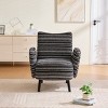 Modern Boucle Armchair with Side Storage Pocket, Upholstered Reading Chair with Solid Wood Legs, Accent Chair for Living Room or Bedroom-Koiai - 2 of 4