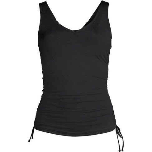 Lands' End Women's Chlorine Resistant Adjustable Underwire Tankini Swimsuit  Top - 16 - Black : Target