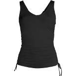 Lands' End Women's Chlorine Resistant Adjustable V-neck Underwire Tankini Swimsuit Top Adjustable Straps
