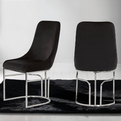 CAVINAS Velvet Bar Stools with Unique Metal Base, Ergonomic Design, Soft Smooth Seat, Set of 2, for Dining Room, Living Room