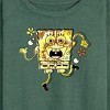 Women's - SpongeBob SquarePants - Tie Dye Spongebob Lightweight French Terry Wide Neck Long Sleeve Shirt - 2 of 4