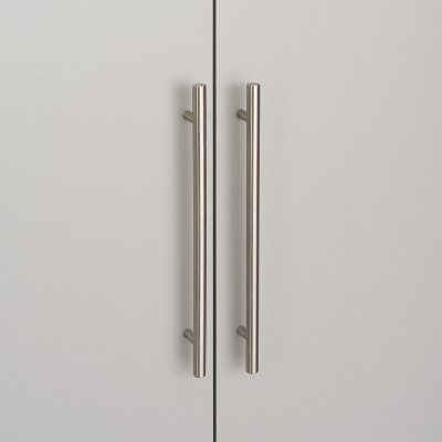 Light Gray Wall-Mounted Office Cabinet with Adjustable Shelving