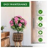 23in Artificial Topiary Flower with Ground Spike-Artificial Topiary Ball Trees with Rose Flowers- PE Fake Plants with Metal Stakes for Indoor and Out - 3 of 4