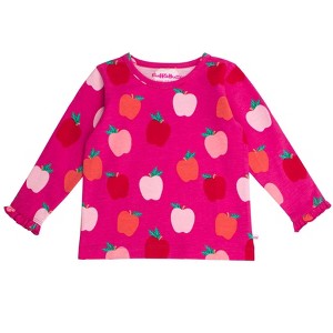 RuffleButts Toddler Girls Knit Long Sleeve Ruffle Layering Tee - 1 of 4