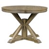 PAGED Extendable Dining Table Round Wood Kitchen Table with X-shaped Base, 42-58" Living Room Table, Seats Up to 6 People - 3 of 4