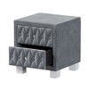 Lyngins Velvet Nightstand with 2 Drawers & Crystal Knob Handles, Storage Bedside Table with Button-Tufted, End Table for Living Room, Side Table - 3 of 4
