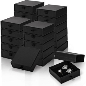 24 Pack Cardboard Jewelry Gift Boxes with Lids, 3.5x3.5x1.2 Inch Small Storage Display Case Bulk for Necklaces, Bracelets - 1 of 4