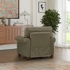 PU Leather Sofa with Nailhead Trim, Rolled Arms, and Rubber Wood Legs – Classic Upholstered Sofa Couch for Living Room - HABITRIO - 3 of 4