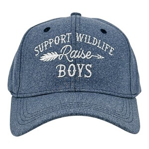 Support Wildlife Raise Boys Hat Funny Sarcastic Parenting Graphic Novelty Cap - Crazy Dog Hat For Campers Blue Standard - 1 of 4