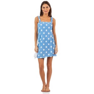 Casual Nights Women's Plush Fleece Shower Wrap Bathrobe With Soap Sponge - 1 of 4