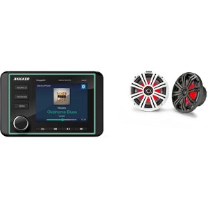 Kicker 46KMC5 Premium Marine Gauge-Style Source & 45KM84L 8" Marine LED Speakers bundle - 1 of 4