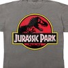 Jurassic Park Logo on vintage medium grey Short Sleeve Adult T-Shirt - 2 of 4