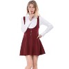 INSPIRE CHIC Women's Button Overalls Pinafore Suspenders Skirt - 2 of 4