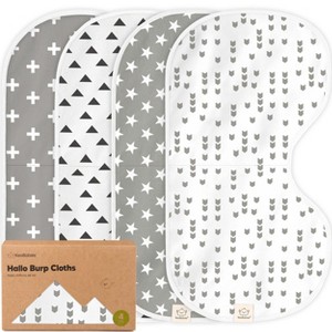 KeaBabies 4pk Hallo Baby Burp Cloths, Organic Cotton Burp Cloth for Girls, Boys, Soft & Absorbent Burping Cloths - 1 of 4