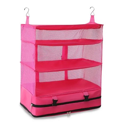 Racxily Hanging Packing Cubes for Travel, Large Portable Hanging Suitcase Organizer, Foldable Compression Luggage Organizer Bags