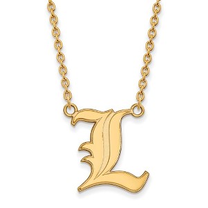 Black Bow Jewelry 14k Yellow Gold Plated Sterling Silver Louisville Cardinals NCAA Necklace 18 Inch - 1 of 4