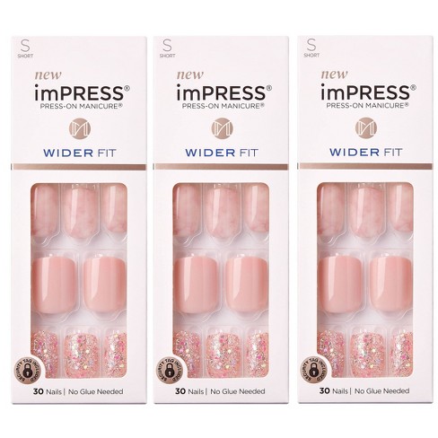 Kiss imPRESS Press-On Manicure Wide Fake Nails - Just A Dream - 3pk - 90ct