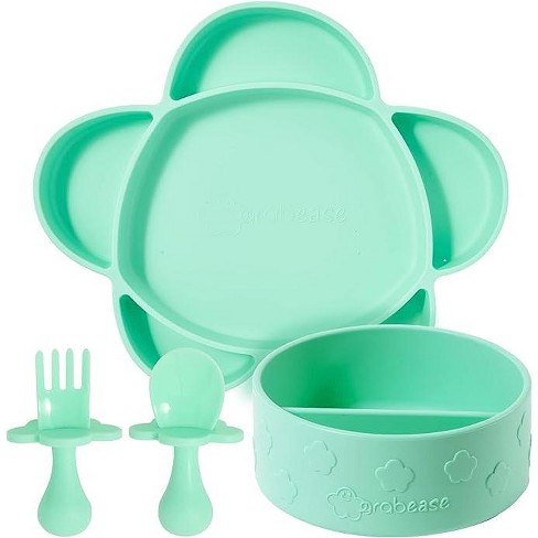 Food Baby Feeding Set With Spoon, Silicone Suction Bowls - First Stage Feed  Silicone Plate A