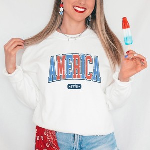 Simply Sage Market Women's Graphic Sweatshirt America 1776 Varsity - 1 of 4