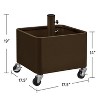 Yaheetech Portable Metal Umbrella Base Stand with Fillable Planter Drainage Hole for Patio Garden, Backyard, Brown - 3 of 4