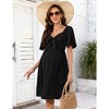 Whizmax Maternity Dresses for Baby Shower Women's Knotted V Neck Knee Length Wrap Baby Shower Dress - 3 of 4