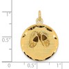 Black Bow Jewelry 14k Yellow Gold Embossed Baby Shoes Disc Charm or Pendant, 15mm - 3 of 4