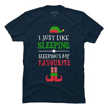 Men's Design By Humans I Just Like Sleeping Funny Christmas Elf By Jeje1982 T-Shirt