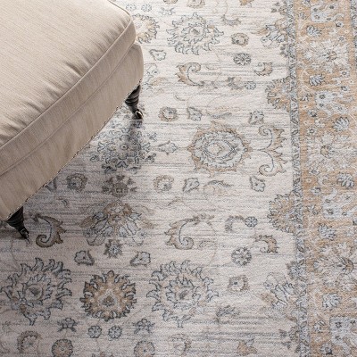 Isabella Cream Beige Synthetic Square Oriental Area Rug