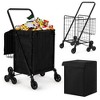 Utility Cart with Stair-Climbing Wheels,360° Swivel,Foldable Grocery Trolley with Waterproof Basket Liner for Shopping, Multi-Floor Transport - 4 of 4