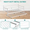 Jojoka Twin Metal Daybed with Pull-Out Trundle | Durable Steel Frame with Headboard | Space-Saving Sofa Bed for Bedroom or Guest Room - 4 of 4