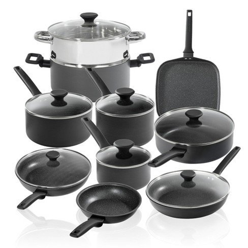 This 15-piece hard anodized cookware set is part of Tramontina's