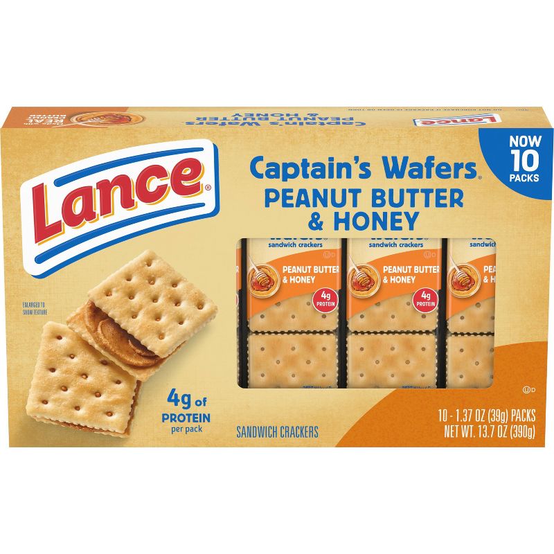 Lance Captain&#39;s Wafers Peanut Butter and Honey Sandwich Crackers - 13.7oz, 1 of 7