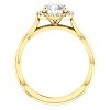 Pompeii3 1ct Diamond Halo Vintage Round Cut Intertwined Band 14k Yellow Gold - 2 of 4