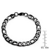 Steeltime Men's Black IP stainless steel Franco chain bracelet - 3 of 4