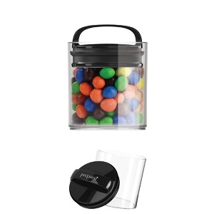 Prepara Evak Fresh Saver Short Airtight Food Storage Containers with Black Handle, BPA Free Pantry Organizer Canisters (Small) - 1 of 4