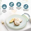 Posh Setting 32 Pack Green and Gold Round Plastic Dinnerware Set - 16 Guests - Organic - 2 of 4