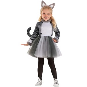 HalloweenCostumes.com Toddler Girl's Tabby Cat Halloween Costume Dress | Kid's Cat Outfit - 1 of 2