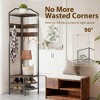 ORRD Corner Coat Rack Hall Tree with Shoe Storage, Industrial 4-Tier Entryway Organizer with 8 Hooks & 2 Shelves, Black - 3 of 4