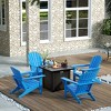 WestinTrends Outdoor Patio Adirondack Chair With Square Fire Pit Table Sets - 2 of 2