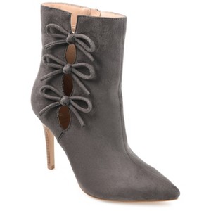 Journee Collection Womens Deandra Tru Comfort Foam Inside Zip Stiletto Booties Grey 12 - 1 of 4