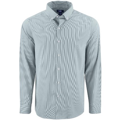 Cutter & Buck Skyline Epic Confidence Recycled Pinstripe Mens Long Sleeve Dress Shirt