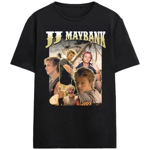 Outer Banks The Many Poses Of JJ Maybank Adult Black Crew Neck Short Sleeve T-shirt - 1 of 3