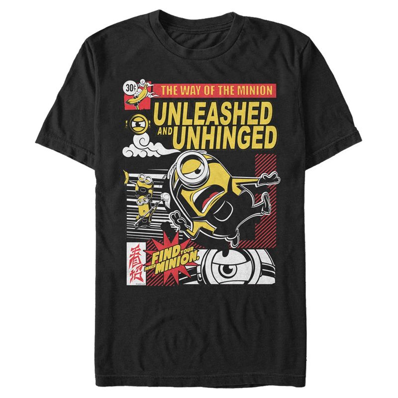 Men's Minions: The Rise of Gru Unleashed and Unhinged Poster T-Shirt, 1 of 6