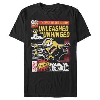 Men's Minions: The Rise of Gru Unleashed and Unhinged Poster T-Shirt