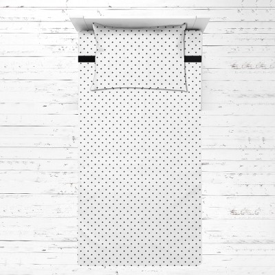 Bacati - Jacks Black Muslin 3 pc Toddler Bed Sheet Set 100 percent cotton