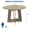 Round Dining Table for 4, 43.3 Inches Farmhouse Dining Table with Pedestal Base, Circle Kitchen Tables for Dining Room - 2 of 4