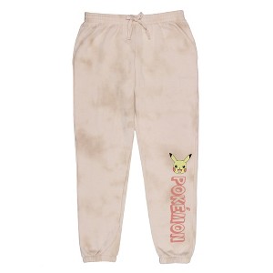 Seven Times Six Pokemon Girls' Pikachu Tie-Dye Kids Cuffed Pull-On Jogger Pants Sweat Pants Pink - 1 of 4
