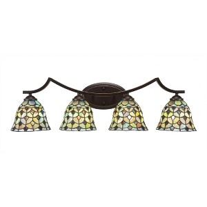 Toltec Lighting Zilo 4 - Light Vanity in  Dark Granite with 7" Crescent Art Glass Shade - 1 of 1