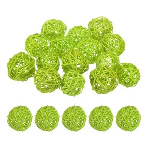 Unique Bargains Wicker Rattan Decorative DIY Crafts Balls 2 Inch 15 Pcs - 1 of 4