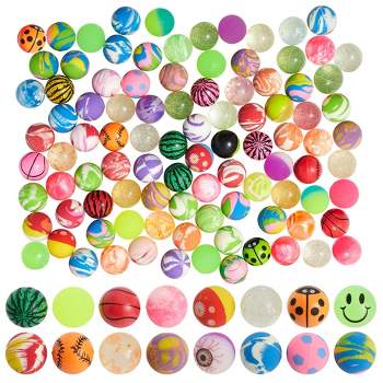Juvale 100 Pack Bouncy Balls for Kids Bulk - 1.25 in/ 32mm Large Rubber Bouncing Balls for Party Favors, Birthday, Prizes, Gift